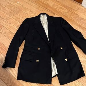 Turnbull & Asser Double Breasted Blazer Men’s 36s Navy Twill Gold Brass Buttons